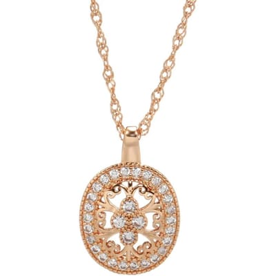Colliers pendentifs classiques vintage en zircon naturel pour femmes Luxe Couleur Or Rose Pendentif Ovale Bijoux Fins Quotidien beige