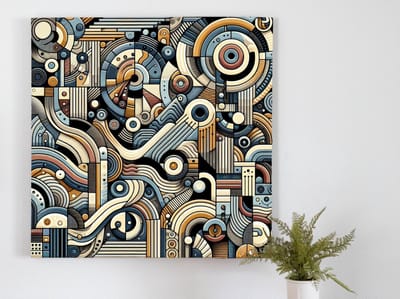 Abstract relief schilderij | Abstracte dimensies: Een gelaagd reliëf van kunstzinnige diepte | Kunst - 100x100 centimeter op Canvas | Foto op Canvas