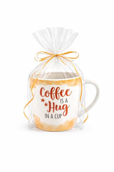 Mok - Koffie - Cadeau - Traktatie - Coffee - Koffie - Keramiek - Cadeauverpakking met gekleurd lint