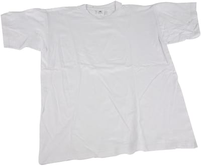 T-shirts, B: 55 cm, afm large, ronde hals, 145 gr, wit, 1 stuk