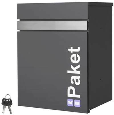 Pakketbrievenbus Antraciet-Zilver 44x35x58 cm - Geschikt voor Brieven en Pakketten, Wandmontage of Vrijstaand