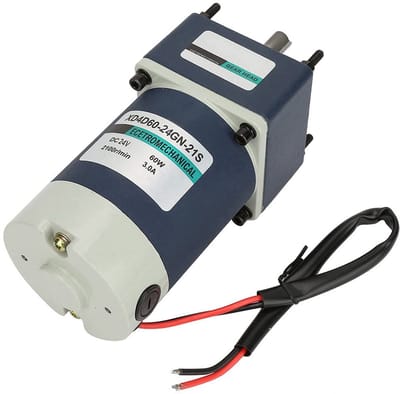 DC Reductiemotor - Gemetalliseerde Motor - Robotica Beweging - Hoog Koppel - 24V 60W - Zwart