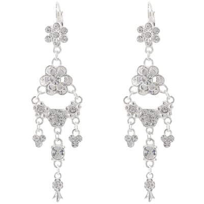 Behave - Oorbellen zilverkleur bloemetjes - Vintage stijl - Avondlook