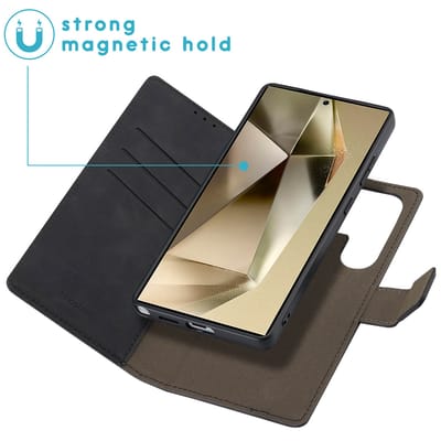 imoshion Hoesje - Geschikt voor Samsung Galaxy S25 Ultra - Uitneembare 2-in-1 Luxe Bookcase - Zwart