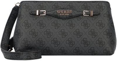 GUESS Schoudertas Katya Crossbody Top Zip Coal Logo Antraciet