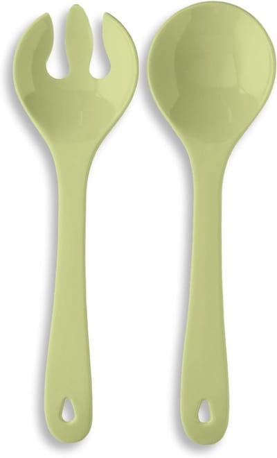 Saladebestek Set - Salade Lepel Vork - Salade Serveren - Vaatwasserbestendig Plastic - 31cm Groot - Groen