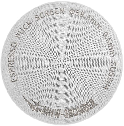 MHW-3BOMBER puck screen - vermindert kanaalvorming - herbruikbaar - houdt zetkop schoon - RVS - 58mm