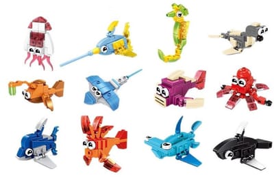 Bouwstenen set zeedieren