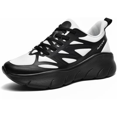 Hardloopschoenen voor Heren Grote Maat 47 Nieuwe Zomer Herfst Buitenschoenen Casual Sneakers Luxe Schoenen met Dikke Zool 39 black