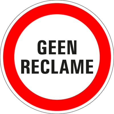 Geen reclame sticker 400 mm