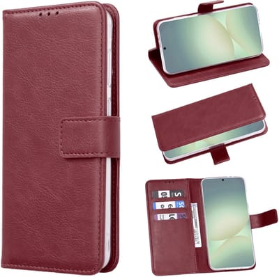 Casemania Hoesje Geschikt voor Samsung Galaxy A17 - Bordeaux - Portemonnee Book Case - Pasjeshouder en Magnetische Sluiting