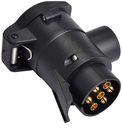 Dailygoods - Trailer Plug Adapter - 7 tot 13 Pin - Betrouwbare Aansluiting - Zwart - Trekhaak Connector - Ideaal voor Caravans en Aanhangwagens - 12V