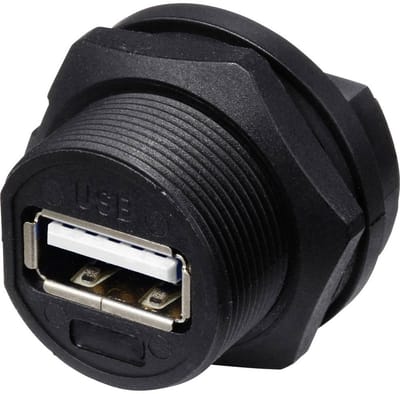TRU COMPONENTS TC-E13T-FU2-PPF TC-13543552 USB 2.0-bus voor montage aan de achterkant (schroefdraad) 1 stuk(s)