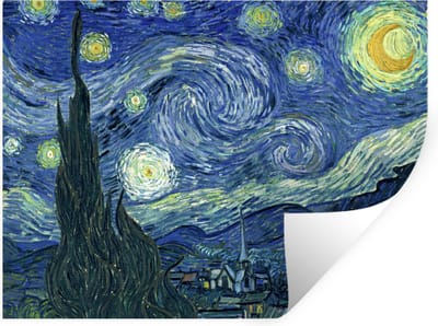 Muurstickers - Sticker Folie - Sterrennacht - Schilderij - Oude meesters - Vincent van Gogh - 40x30 cm - Plakfolie - Muurstickers Kinderkamer - Zelfklevend Behang - Zelfklevend behangpapier - Stickerfolie