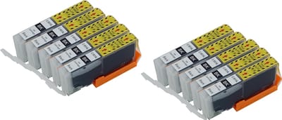 KATRIZ® huismerk ink Canon 10 x CLI551XL Foto Zwart | voor Canon Pixma IP 7250/8750/IX 6800/6850/MG 5450/5500/5550/5600/5650/5655/6300/6350/6450/6600/6650/7150/7550/MX 725/925 | 10 stuks