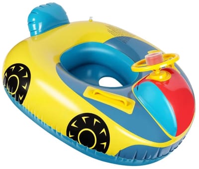 BIXc®- Opblaasbare babyzwemvlotter, luchtbed, babyzwemring, zwemband voor baby's, autostuurwiel, voor leeftijd 1-6 jaar.