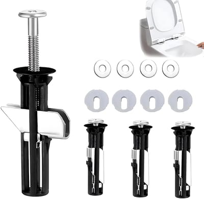 Toiletbril Schroevenset - Bevestigingsset WC - Toilet Reparatie - Roestvrij Staal - M5 60mm Schroeven - Zilver
