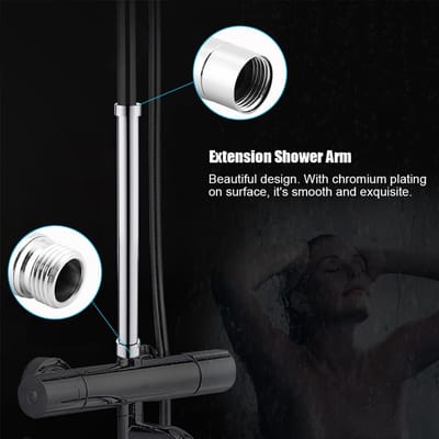 Douchearm Verlengstuk - Douchebuis Versteller - Douche Installatie - Verstelbare Hoogte - 6 Inch - Chroom