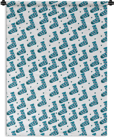 Wandkleed - Wanddoek - Sokken - Patronen - Hartjes - 150x200 cm - Wandtapijt