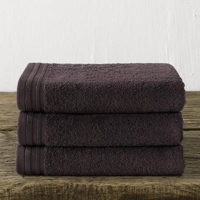 De Witte Lietaer Handdoek Imagine Anthracite - 50 x 100 cm - set 3 stuks - Zwart - Katoen