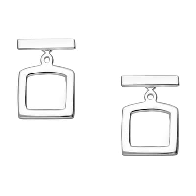 EAR IT UP - Oorbellen - Bar - Vierkant - Jacket - Push back oorknopjes - 925 sterling zilver - 14 x 10 mm - 1 paar