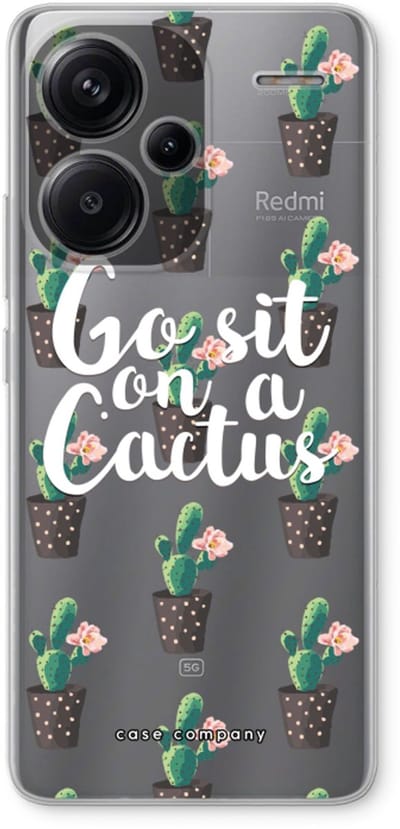 Case Company® - Hoesje geschikt voor Xiaomi Redmi Note 13 Pro plus hoesje - Cactus quote - Soft Cover Telefoonhoesje - Bescherming aan alle Kanten en Schermrand