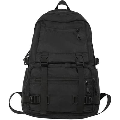 Nieuwe Effen Kleur Casual Werkkleding Stijl Rugzak Grote Capaciteit Multi-zak Studenten Reisrugzak College Studenten Rugzak black
