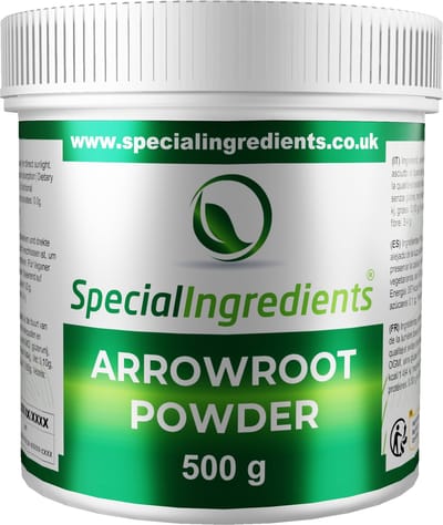 Pijlwortel Poeder - 500 g - Arrowroot Poeder - Natuurlijk Verdikkingsmiddel - Glutenvrij - Neutrale Smaak - Transparante Binding - Moderne Gastronomie - Moleculair Koken - Hersluitbare Pot - Recycled Plastic