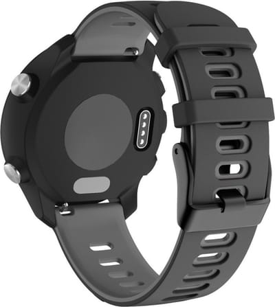 Siliconen bandje - geschikt voor Huawei Watch GT Runner 2 / GT 2(e) 46 mm / GT 3 / 4 / 5 (Pro) 46 mm / Watch 3 (Pro) / Watch 4 (Pro) / GT 6 (PRO) 46mm - zwart-grijs