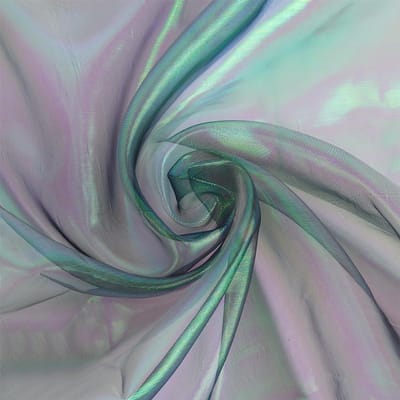 Luxe Organza Stof 1.5m Breed in Magische Gradient Kleur voor Feestjurken en Decoratie, Zeegroen