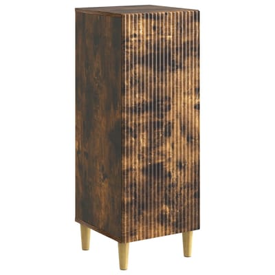 vidaXL - Dressoir - Gerookt - eiken - 33 - x - 34,5 - x - 90 - cm - Bewerkt - hout
