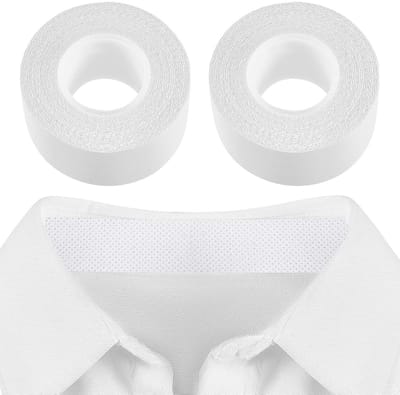 2 rollen zweetbeschermers, geschikt als bescherming voor de kraag van heren- en damesoverhemden, zelfklevende witte wegwerpstickers voor de kraag, onzichtbare zweetbeschermers voor galakleding, hoeden en kragen (3 cm)