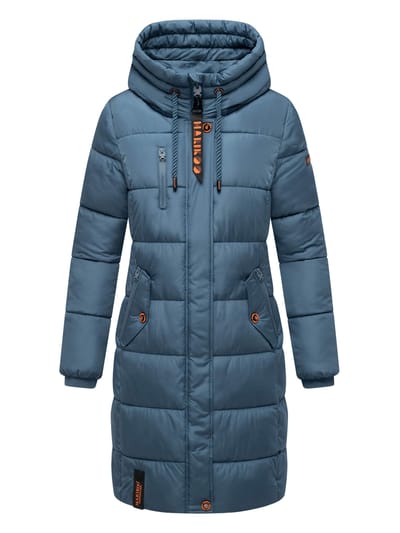 Marikoo dames winterjas – Lange gewatteerde jas met capuchon & zakken