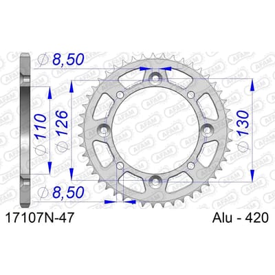 Tandwiel Afam 420 47 dents