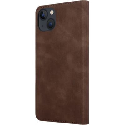 Coverzs telefoonhoesje geschikt voor Apple iPhone 14 Plus Luxe bookcase - donkerbruin - hoesje met ruimte voor pasjes - luxe design