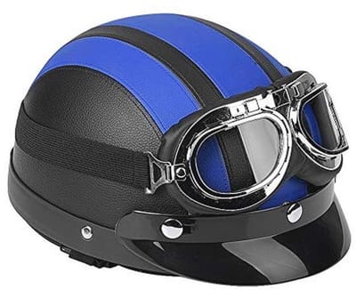 Universele motorscooter helm met open gezicht en UV-bril - Lichtgewicht kunstleer
