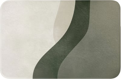 WC mat 60x40 cm - Antislip - Japandi - Groen - Abstract - Modern - Toiletmat - Vloermat - Douchemat - Toilet tapijt - Toiletmatten