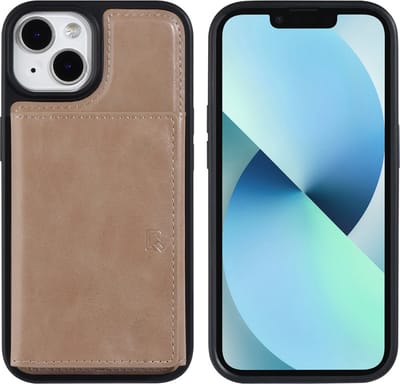 UNIQ Accessory Rose Gold Back Cover Wallet Case voor Apple iPhone 14 - Pu-leer & Bescherming van Telefoon.