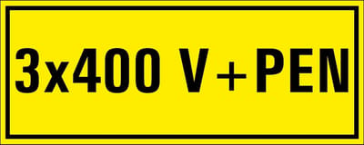 3 x 400 v+pen sticker 250 x 100 mm