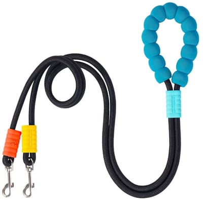 Dailygoods- Hondenriem 6,5 ft - Dubbele Uiteinde - 360° Draaibare Haken - Nylon - Crossbody/Taille - Voor Middelgrote/Grote Honden - Hondentuig