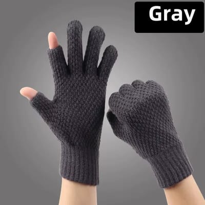 Winter Warme Vingerloze Handschoenen met Twee Open Vingers – Verdikte Fleecevoering | Unisex Handschoenen voor Mannen, Vrouwen en Studenten | Outdoor Handschoenen, Fietshandschoenen, Autorijden Handschoenen