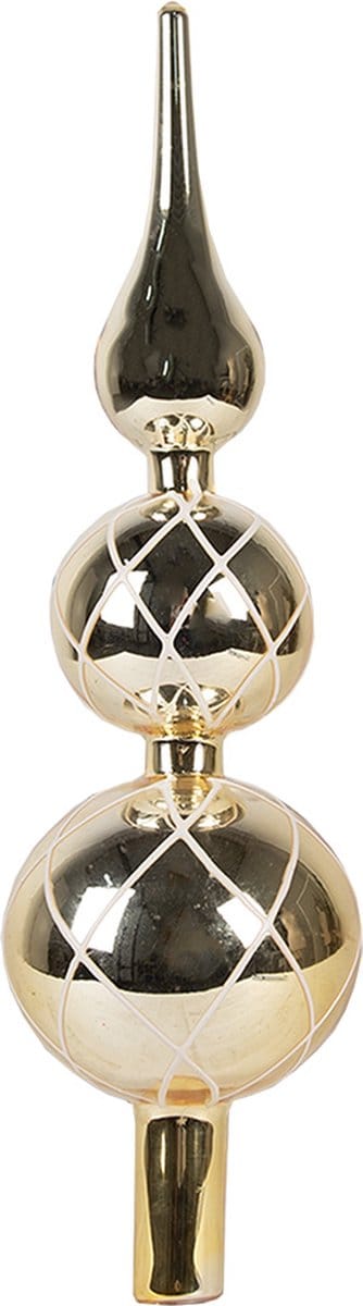 Clayre & Eef Kerstboom Piek Ø 8x30 cm Goudkleurig Glas