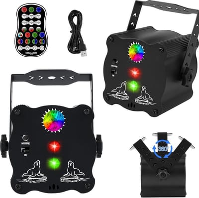 ApexArte® Discolamp Kinderen - Discobal - Feestverlichting met Afstandsbediening - Zwart