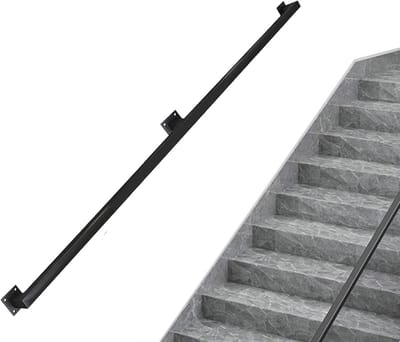 Zwarte trapleuning - Veiligheidssteun - Veilig traplopen - Smeedijzer sterk - 52 meter - Zwart