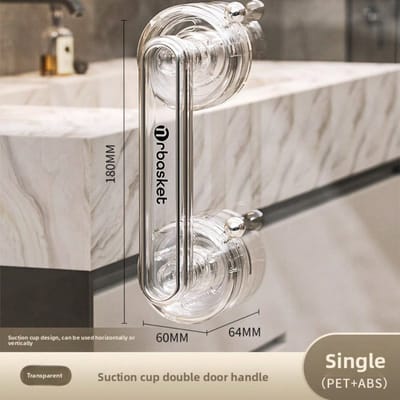 Poignée de porte en verre à ventouse Pas de perçage Toilettes Porte coulissante de salle de bain Poignée solide Poignée de porte coulissante d'armoire de réfrigérateur