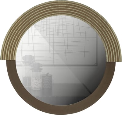 WOOOD Exclusive Hailey Spiegel Rond - Mdf/Glas - Naturel - 57x60x1,5