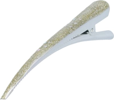 Haarsoires Haarspeld Duckklem 13cm – Basic – Glitter Sterrenprint – Metaal – Zilver - Sterke Haarclip voor Styling & Dagelijks Gebruik - Hair Clip - Decoratieve Haaraccessoire