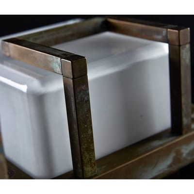 Moretti Luce LED buitenwandlamp Ice Cubic 3407, messing antiek