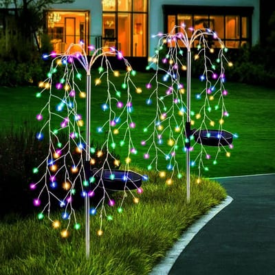 2 Stuks Solar Wilgenboom Lichten met 240 LEDs, Waterdichte Solar String Lichten voor Tuin, Feest en Decoratie, 8 Verlichtingsmodi
