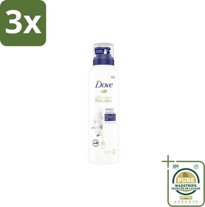 3 x Dove – Douchefoam – Deeply Nourishing Cotton Oil – 200 ml - Grootverpakking - Douchefoam - Huid Verzorging - Katoenzaadolie - Hydratatie - Droge Huid